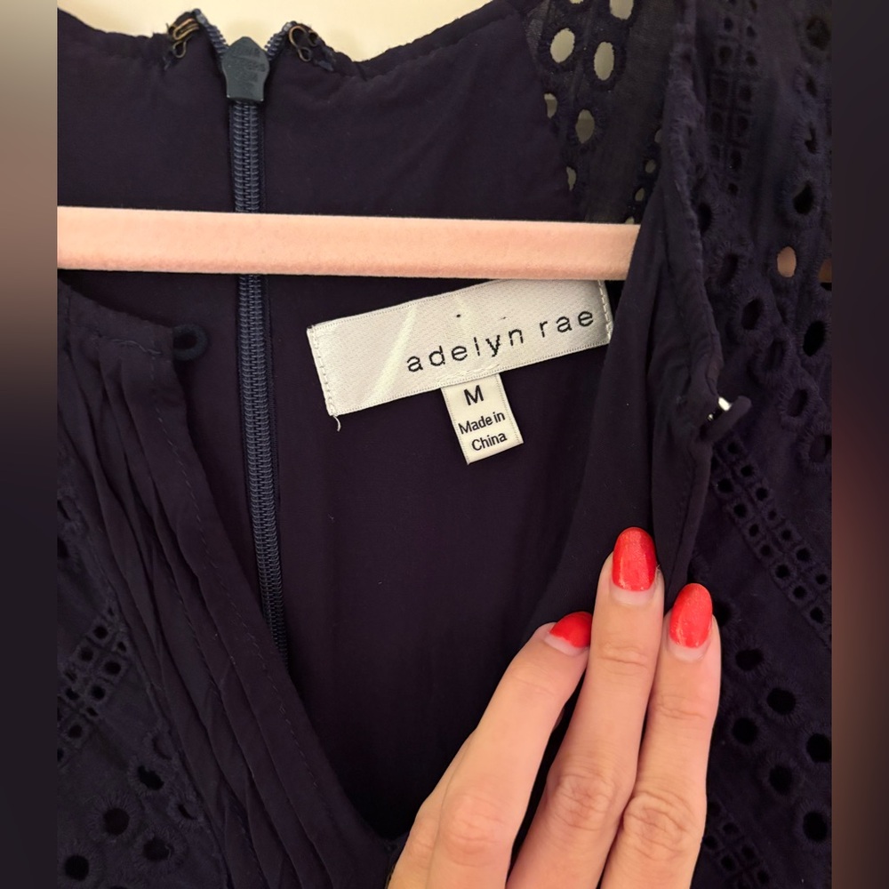 Adelyn Rae Midnight Eyelet Jumpsuit - Picture 3 of 4